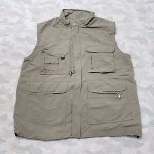 Field Line Vest Mens XL Green Full Zip Pockets Outdoors